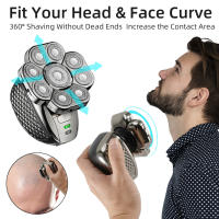 Kit De Aseo Para Hombres Cuchilla Eléctrica 9 Cuchillas Cabeza Flotante Recargable USB 6 En 1 Afeitadora Multifuncional Seco/Húmedo - details 4