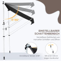 Outsunny Brazo Ajustable 200x150cm Gris Aluminio para Balcón y Terraza - details 4