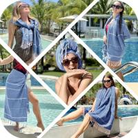 Toalla De Playa Turca Oversize 100% Algodón Toalla De Piscina Grande Absorbente Secado Rápido Ligera Sin Arena Tamaño Grande Toalla De Baño - details 4