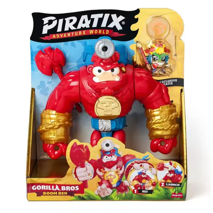 MAGIC BOX - GORILLA BROS BOOM BEN PIRATIX CRAZY JUNGLE - PIRATIX - CRAZY JUNGLE - NUEVA COLECCION - PRODUCTO OFICIAL - IDEAL PARA REGALAR - PARA NIÑOS Y NIÑAS - MR POPYE - 1