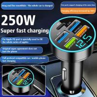 Cargador de coche de 240W, adaptador de 4 puertos USB para IPhone, Samsung, Xiaomi, carga rápida con pantalla Digital - details 0