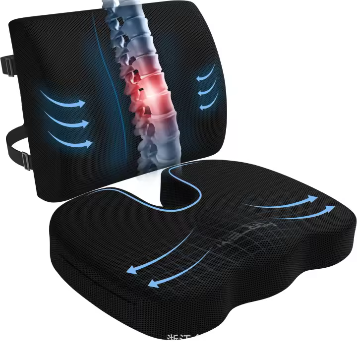 Cojín para el coxis PARA LA Oficina y el Automóvil, almohada ortopédica para la columna lumbar y soporte para la espalda - 1