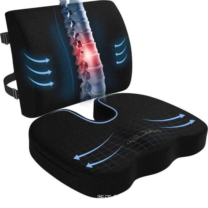 Cojín para el coxis PARA LA Oficina y el Automóvil, almohada ortopédica para la columna lumbar y soporte para la espalda - 1