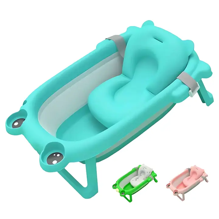 Baby Wonders® Bañera Plegable + Cojín Bebé, Bañera Bebe Recién Nacido, Bañera Portátil,Bañera Con Patas Bebe,Ducha Bebe - 1