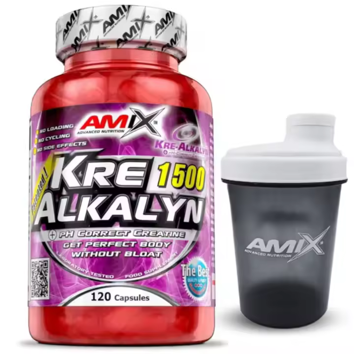 Amix Nutrition - Creatina Monohidrato Kre-Alkalyn - 150 Cápsulas + SHAKER REGALO - 1