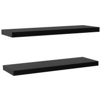 vidaXL Estantes flotantes de pared 2 unidades negro 40x20x3.8 cm, 60x20x3.8 cm, 80x20x3.8 cm Mueble Almacenaje Estantería para Oficina, Estudio, Dormitorio Estantería/Librería/ mueble de Almacenamiento - details 4