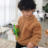 Chaqueta De Poliéster Rosa Para Niñas Con Cierre De Cremallera Y Colarín Invernal Térmica De Fleece Para Niños De 1 a 5 Años Ropa Infantil Outerwear Coreana Caliente - details 2