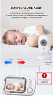 Monitor De Bebé Inalámbrico Con Vídeo 3.5 Pulgadas Cámara De Seguridad Bidireccional Visión Nocturna Monitoreo De Temperatura Y Alarma De Llorido Portátil Con Pantalla LCD Y Batería Recargable - details 6