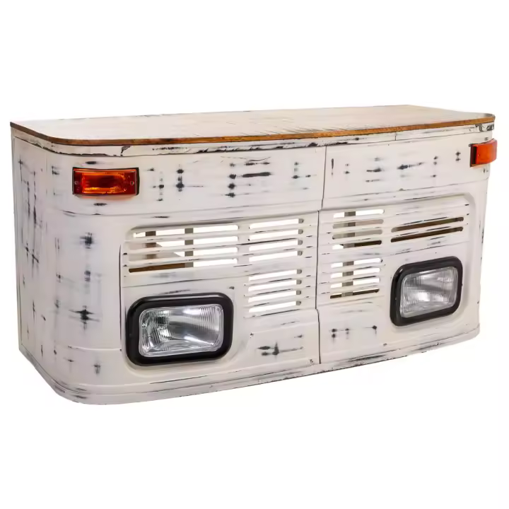 Escritorio de madera y metal lacado blanco 155x65x75 - 1