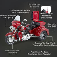 Modelo De Motocicleta a Escala 1:9 De Aleación De Metal Con Función De Retroceso Y Absorción De Choques Juguete De Colección Para Niños Tamaño Miniatura Aproximadamente 19.5*10*11CM - details 2