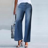 Ropa De Mujer Ropa Interior Ropa Interior De Verano 2024 Jeans Retro Para Mujer Pantalones De Pierna Ancha Casual Denim Azul Blanco - details 11