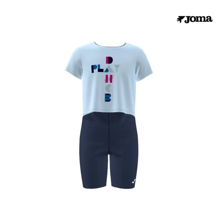 JOMA CONJUNTO NIÑA  DE ALGODON CAMISETA AZUL CON MALLA CORTA AZUL OSCURO(500341.353) - 1