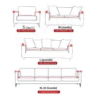 Fundas de sofá Jacquard impermeables，Fundas de sofá elástica ajustable, Protector de muebles de alta elasticidad para sala de estar, dormitorio, decoración del hogar, Color sólido，Funda de sofá - details 2