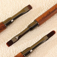 Cepillo De Uñas Doble Cabeza Con Mango De Sandalo Para Pintura Y Arte De Uñas Cepillo De Gel Y Liner Para Manicura - details 5