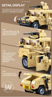 Bloques De Construcción De Vehículo De Asalto H2 WW2 Military SWAT 265PCS Juguetes DIY Para Niños Modelos De Armadura De Soldado Para Regalos - details 5