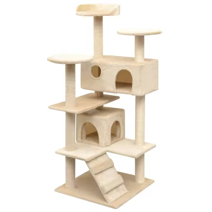vidaXL Rascador de Gatos con Poste Rascador Sisal Altura 125cm Mascotas Color Beige,  Gris,  Azul oscuro y mas - 1