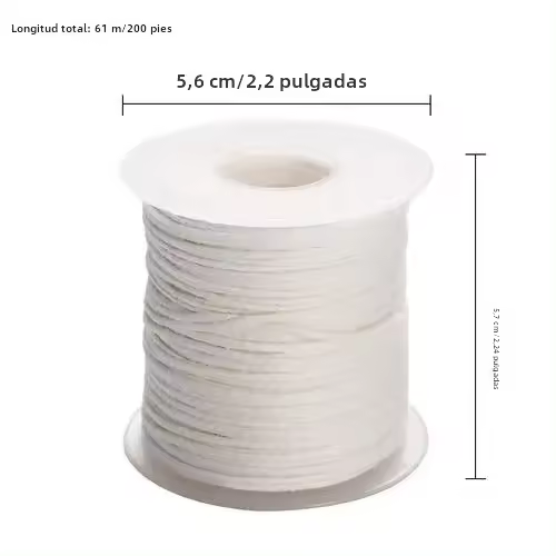 Roll De Alambre De Vela Blanca Para DIY Y Fabricación De Velas 200 Pies 61M Material De Algodón Suministros Para Fabricar Velas - 1
