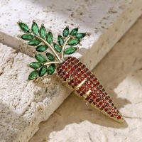 Broche De Flor Dorada Con Zirconia Joyería De Novia Lujo Accesorios Para Mujer Regalos Para Damas De Honor Adornos Elegantes Para Bodas - details 9