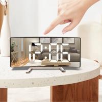 Reloj De Pared LED Curvo Pantalla Luminosa Espejo Para Sala De Estar Reloj De Alarma Grande Decoración Para El Hogar - details 1