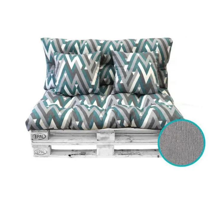 E-LONG Cojín para pallet, 4 unidades por pack (respaldo, asiento, 2 cojines 45x45) - 1
