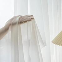 Cortina De Ventana De Tela De Chiffon Blanco Transparente Y Translúcida Para Dormitorio Y Sala De Estar 1PC W100*200cm - details 4
