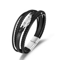 Pulsera De Cuero Y Aluminio Vintage Con Abrazadera Magnética Versátil Para Hombre Estilo Multifacético Y Moda - details 4
