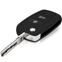 Banner - Funda silicona mando llave del coche 3 botones compatible con VW Skoda Seat negro