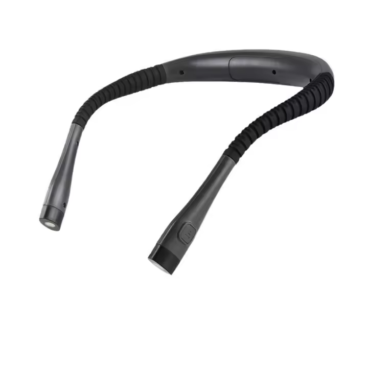 Lámpara de cuello recargable: luz LED flexible para libros, lámpara de lectura manos libres ajustable, bombillas regulables de 3 colores para leer, bordar, coser y hacer manualidades - Negro - 1
