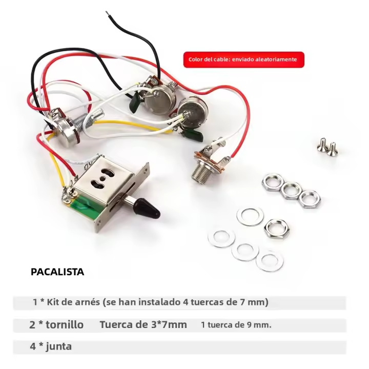 Kit De Engranaje Para Guitarra Eléctrica Con 1 Volumen 2 Timbres 1 Jack 500K 5-Posiciones Plegables Para Stratocaster - 1
