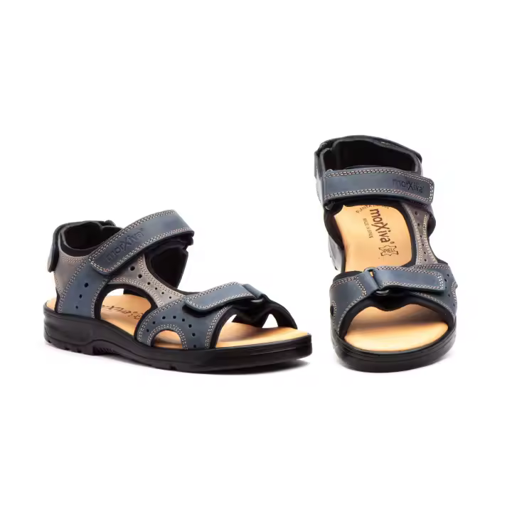 37007 Negro - Marron-Marino-Burdeos Hecho en España Sandalias Hombre Piel Negro- Marron-Marino-Burdeos Morxiva Numeración: 39-45 Marca: Morxiva sandalia cierre velcro de gran comodidad e ideales para el verano - 1