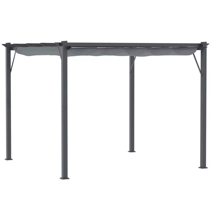 Gazebo gazebo para terraza con Techo corregizo, Jardín, aluminio, gris Marengo + gris oscuro, 3x3x2,23 M - 1