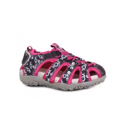 Sandalia deportiva Huran 400121 para niña con cierre de velcro y estampado de flores - 1