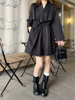 Abrigo De Trench Elegante Para Mujer plus Talla Primavera/Otoño Con Cierre De Cordón Estilo Coreano Casual Versátil Con Bolsillos - details 26