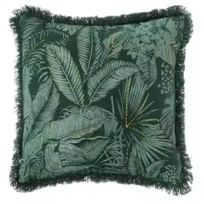 Funda de cojín bordada reversible 40 x 40 cm jungla - 1