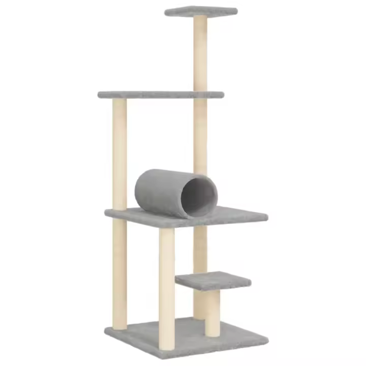 Rascador para Gatos con postes de isal gris Claro 136 cm - 1