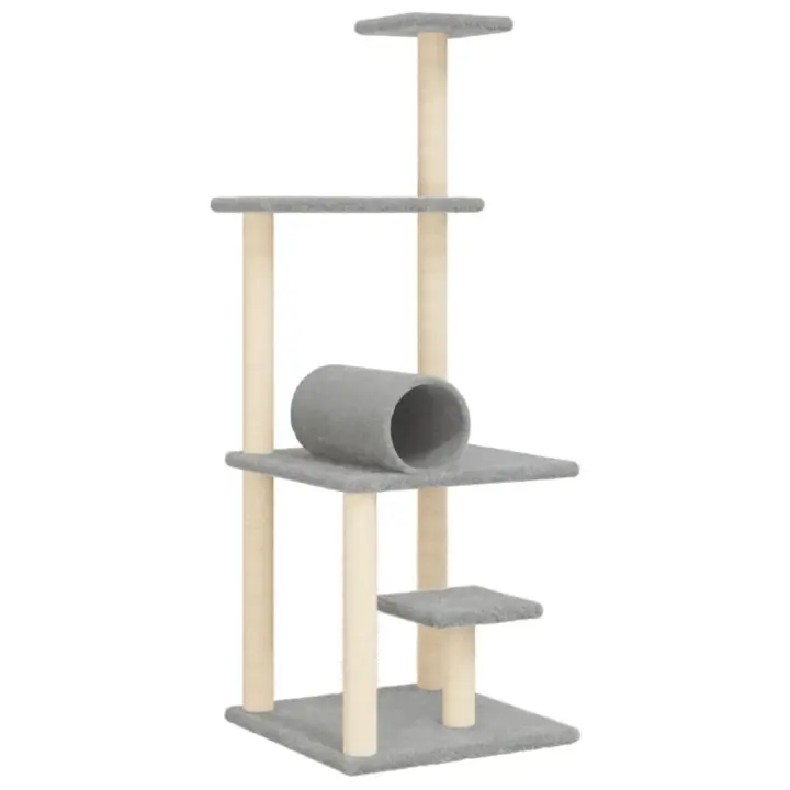 Rascador para Gatos con postes de isal gris Claro 136 cm - 1