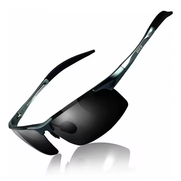 DUCO Designer Gafas de sol polarizadas Gunmetal Black BNIB DC8177S G1 CAT3 68 16 - 1
