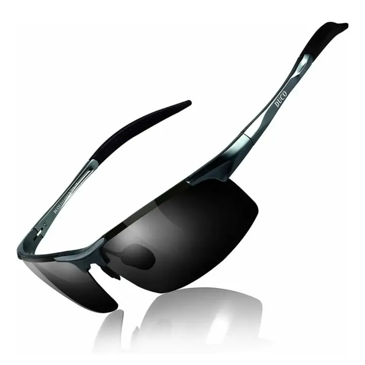 DUCO Designer Gafas de sol polarizadas Gunmetal Black BNIB DC8177S G1 CAT3 68 16 - 1