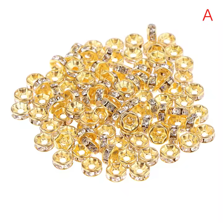 100pcs De 5/7/10mm Discos Redondos De Acero Inoxidable 316 Con Cristal Y Rhinestone Para Hacer Joyas DIY Pulsera - 1