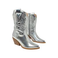 EVA ZORTEON - Nueva Colección! Botín cowboy, de polipiel bordado, de tacón grueso, estable,  con cremallera, Marca TULIPANO. - details 1