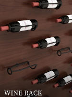 Estante De Vino Europeo Montado En La Pared 1Pc Barra Cerveza Champán Y Vino Rojo Almacenamiento Soporte De Hierro Metal Decoración De Bodega De Vinos - details 0