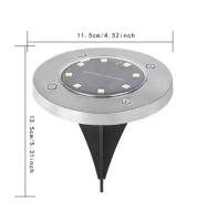 Outdoor solar lights, 8 garden lights, 8LED solar stainless steel underground lights - details 7