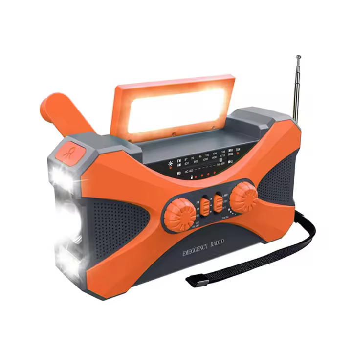 Radio De Emergencia Portátil 10000mAh Con Radio AM FM WB NOAA Solar Crank Manual LED Flashlight SOS Alarm Power Bank - 1