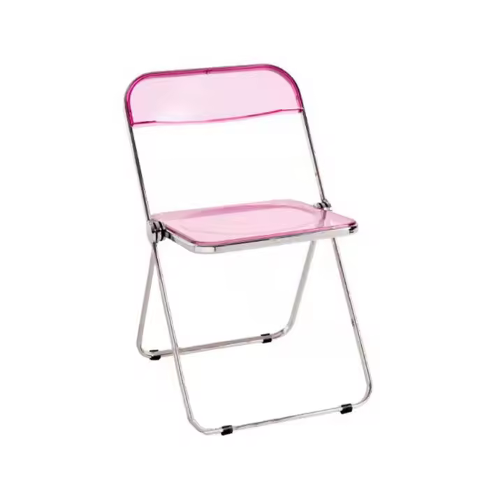 ORION91 Silla Plegable LYRAE Transparente Color Violeta 41x48x75cm Comedor Oficina Salón Teletrabajo Cocina - SpazioLuzio - 1