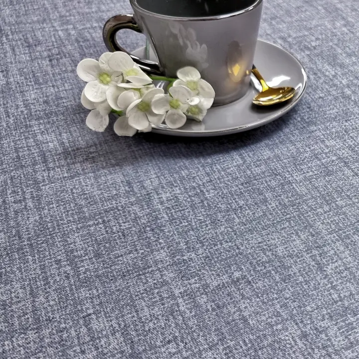 Mantel de tela rectangular, Antimanchas, Impermeable, Lavable, Liso, Mesa de hogar, Para el comedor, Cocina, Moderno, Falso liso,Gris, 810055 - 1
