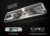 Cámara De Coche Con Pantalla Táctil De 10 Pulgadas 1080P DVR Grabadora De Video Espejo Dual Lente Streaming Grabadora De Conducción Negro - details 1