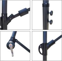 Sombrilla Parasol Excéntrico ø 300 cm Estructura Aluminio Tela de Poliéster de 180g/m² Terraza Jardin Camping Playa - details 7