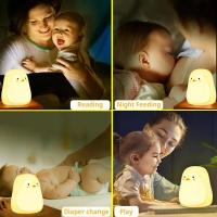 Lámpara Nocturna De Pinguino Lindo En Silicona Toque Multicolor LED Recargable USB Protección Para Los Ojos Para El Hogar Y Jardín - details 1