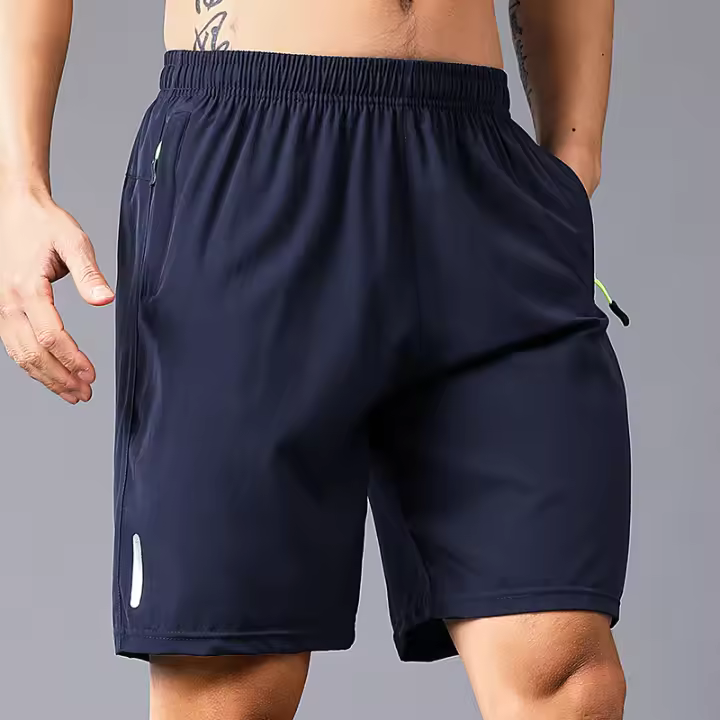 Shorts De Playa Para Hombre Verano Deporte Secado Rápido Con Bolsillos Cierre De Cremallera Pantalones De Entrenamiento Running Shorts De Gym Para Hombre Trabajo Físico - 1