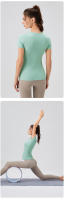 Camiseta Deportiva Para Mujer 2024 Técnica De Secado Rápido Top De Yoga Corto Manga Transpirable Y Cómodo Para Gimnasio Y Running - details 16